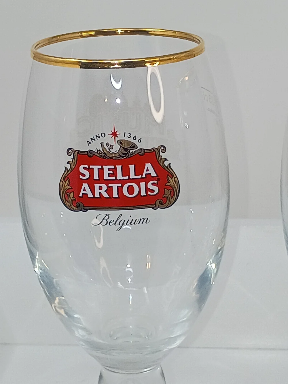 Stella Artois Gold-Rim Beer Goblet - Clear Glass (Set of 2)